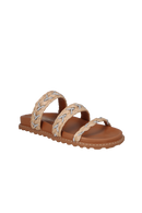 PAPETE TRATORADA CARAMELO EM RÁFIA TRANÇADA COM CRISTAIS