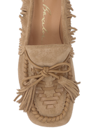 MOCASSIM EM CAMURÇA BEGE FENDI COM FRANJAS