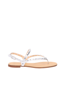 SANDÁLIA RASTEIRA EM COURO PRATA COM TACHINHAS