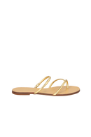 SANDÁLIA RASTEIRA TIRAS CRUZADAS METALIZADA OURO