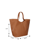 BOLSA GRANDE MINIMALISTA EM COURO CARAMELO