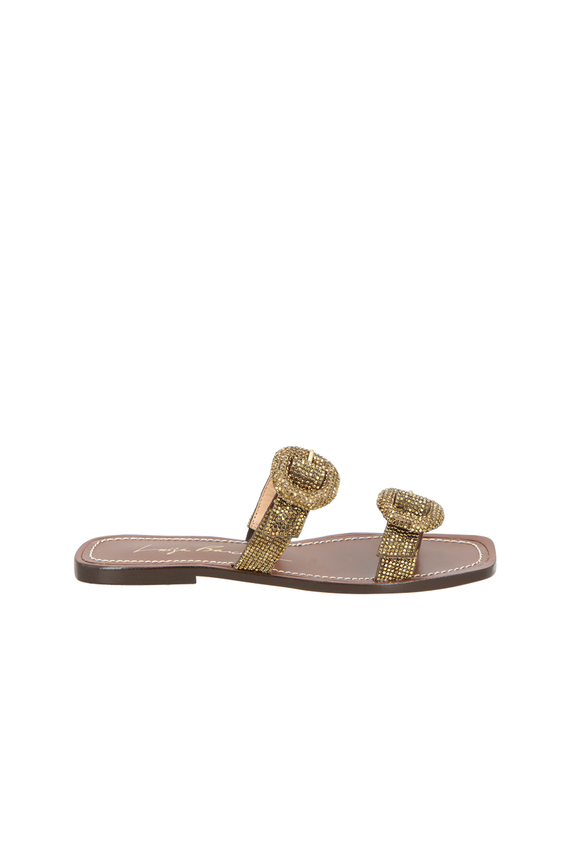 SANDÁLIA RASTEIRA FIVELAS CRISTAIS MARROM CAFÉ