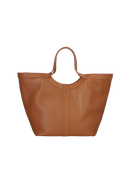 BOLSA GRANDE MINIMALISTA EM COURO CARAMELO