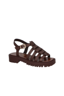 SANDÁLIA PESCADORA TRATORADA EM COURO MARROM CAFÉ