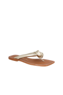 SANDÁLIA RASTEIRA TIRAS PILLOW EM METALIZADO DOURADO