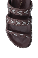 PAPETE TRATORADA MARROM CAFÉ EM RÁFIA TRANÇADA COM CRISTAIS