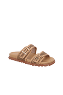 PAPETE TRATORADA EM COURO BEGE AREIA COM RECORTES LASER