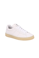 TÊNIS EM COURO OFF WHITE E SOLADO DE BORRACHA