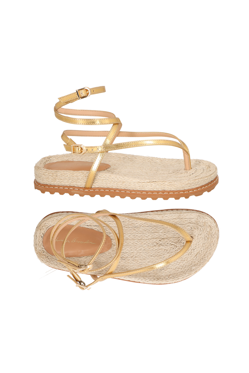 PAPETE METALIZADA OURO COM TIRAS FINAS