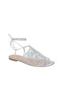 SANDÁLIA RASTEIRA METALIZADA PRATA MULTI TIRAS FINAS