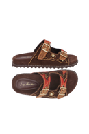 PAPETE EM CAMURÇA CAFÉ COM FIVELAS E APLICAÇÕES