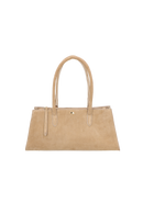 BOLSA MÉDIA EM CAMURÇA BEGE FENDI ESTRUTURADA  BOLSA MÉDIA EM CAMURÇA BEGE FENDI ESTRUTURADA