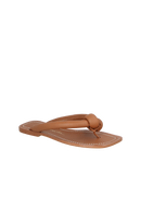 SANDÁLIA RASTEIRA TIRAS PILLOW EM COURO CARAMELO