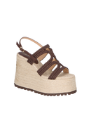 SANDÁLIA PLATAFORMA EM RÁFIA COM TIRAS ENTRELAÇADAS