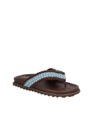 SANDÁLIA DE DEDO EM CROCHET MULTICOR MARROM CAFÉ