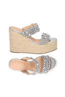 SANDÁLIA ANABELA COM PEDRARIA CRISTAL E JUTA