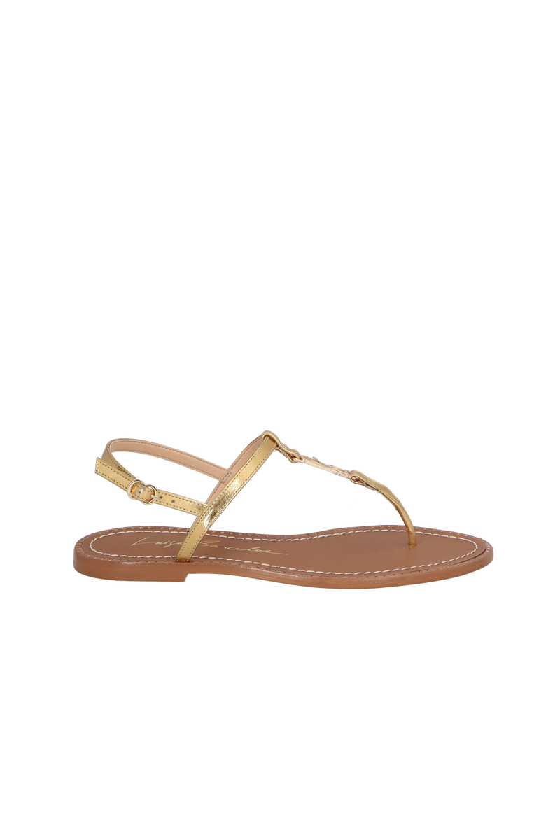 SANDÁLIA RASTEIRA TIRA ÚNICA LB METALIZADA OURO