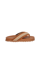 SANDÁLIA DE DEDO EM CROCHET MULTICOR CARAMELO