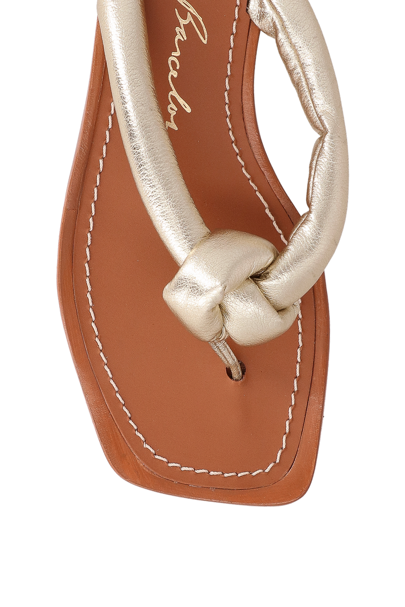 SANDÁLIA RASTEIRA TIRAS PILLOW EM METALIZADO DOURADO